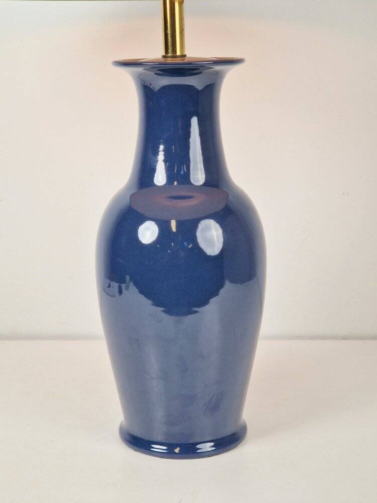 Vintage Jar Table Lamp in Ceramic and Brass, 1970