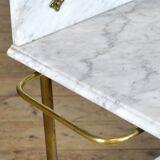 Antique wash stand in brass and marble, circa 1880