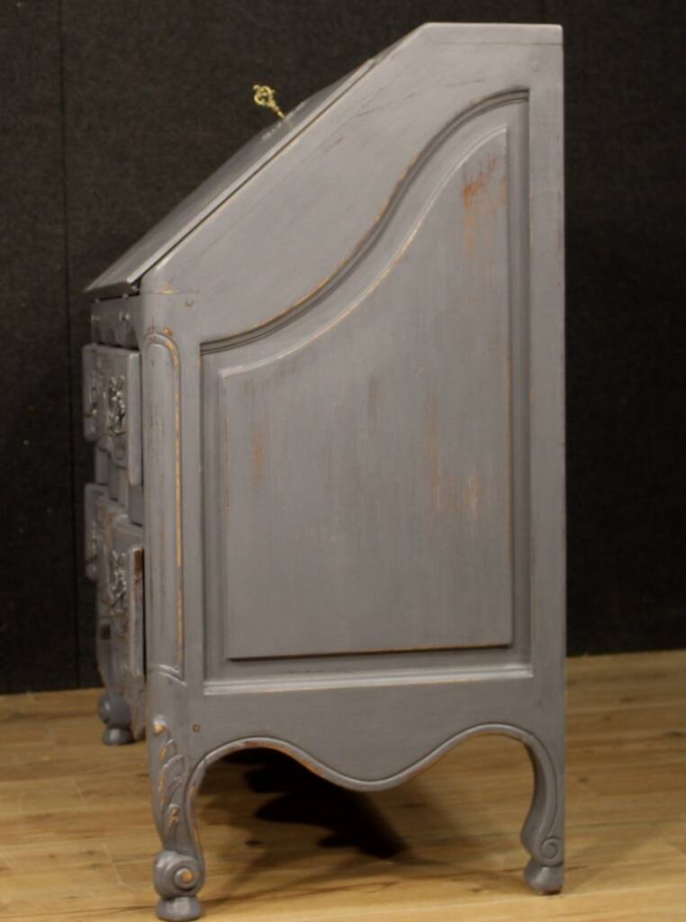 Shabby chic style lacquered wood sloping desk or chest of drawers, circa 1920-1930