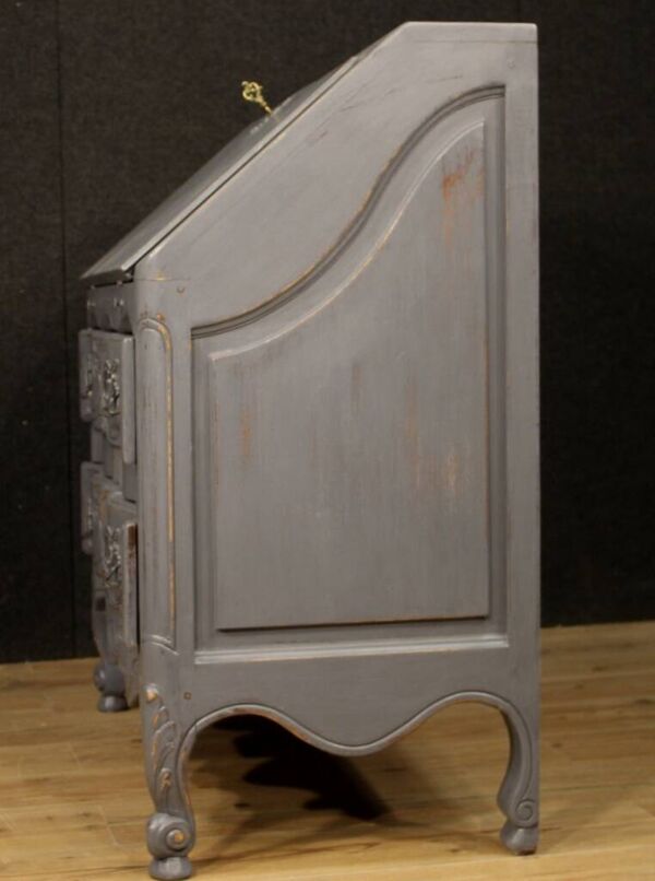 Bureau de pente ou commode scriban en bois laqué esprit Shabby chic époque circa 1920-1930