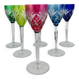 6 Roemer wine glasses, Saint-Louis crystal, Chantilly pattern