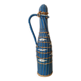 Bouteille en rotin et scoubidou