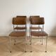 Set of 4 vintage 1970s brown faux leather chairs.