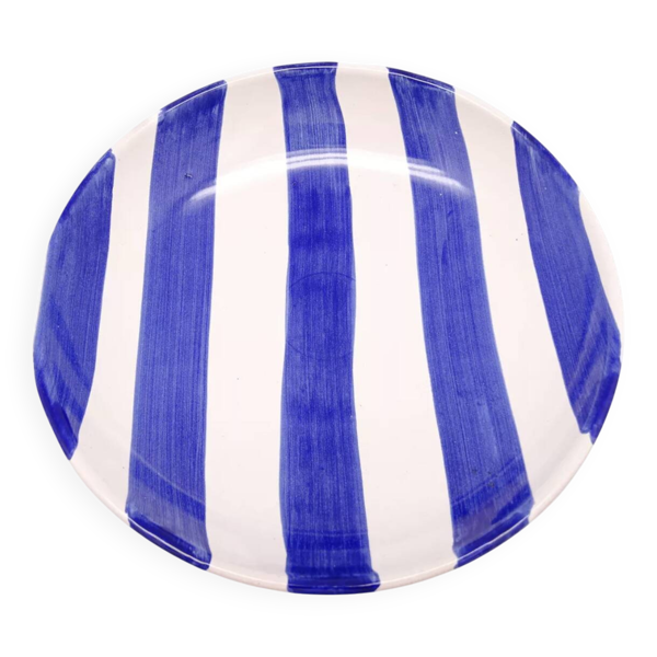 Assiette creuse en céramique bleue et blanche