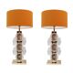 Pair of Murano glass and brass table lamps, Italy