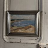 Oil on panel by M. Suilhor, beachfront, 20th century