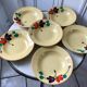 Set of 6 hollow plates digoin sarreguemines model "ginette" years 30-40
