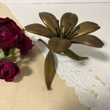 Vintage brass metal ashtray flower