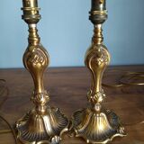 Pair of vintage bronze lamps
