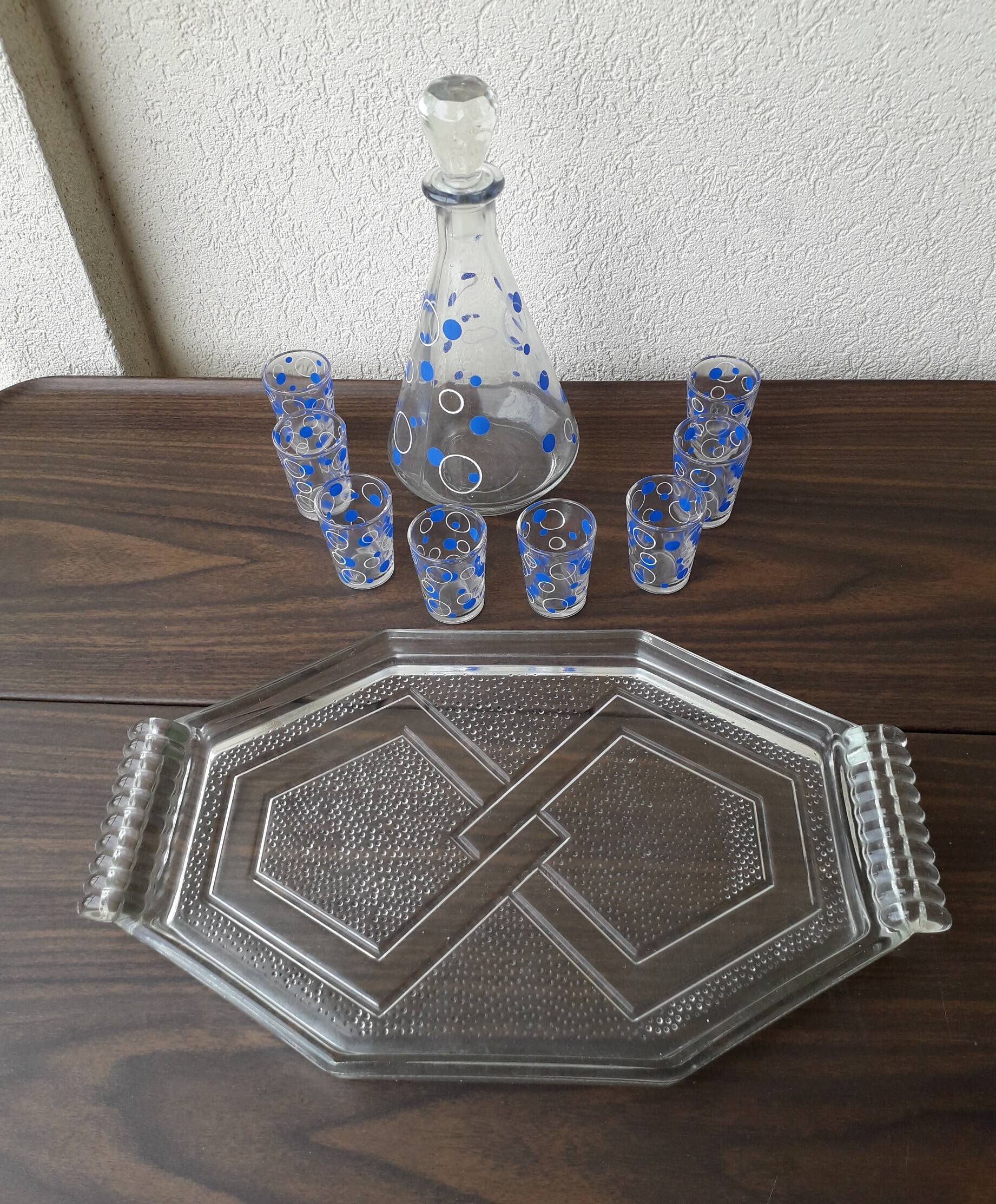 Service à liqueur plateau carafe et verres