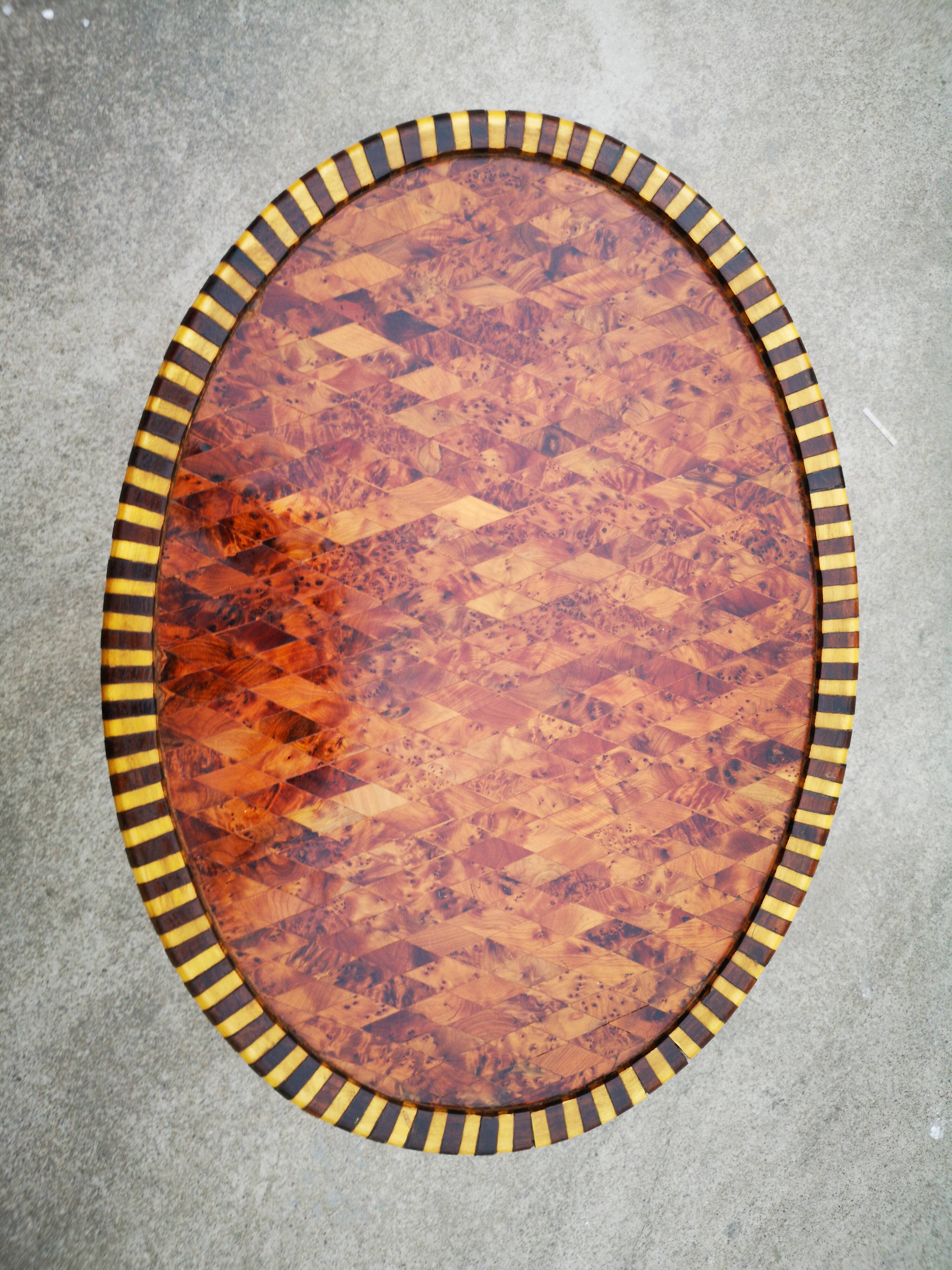 Side table in marquetry