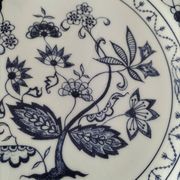 Trio of Castellania plates in Italian earthenware, vintage blue decoration