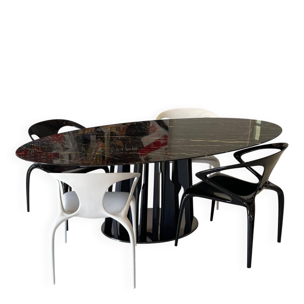 Table de repas Ivresse Roche Bobois + 4 chaises