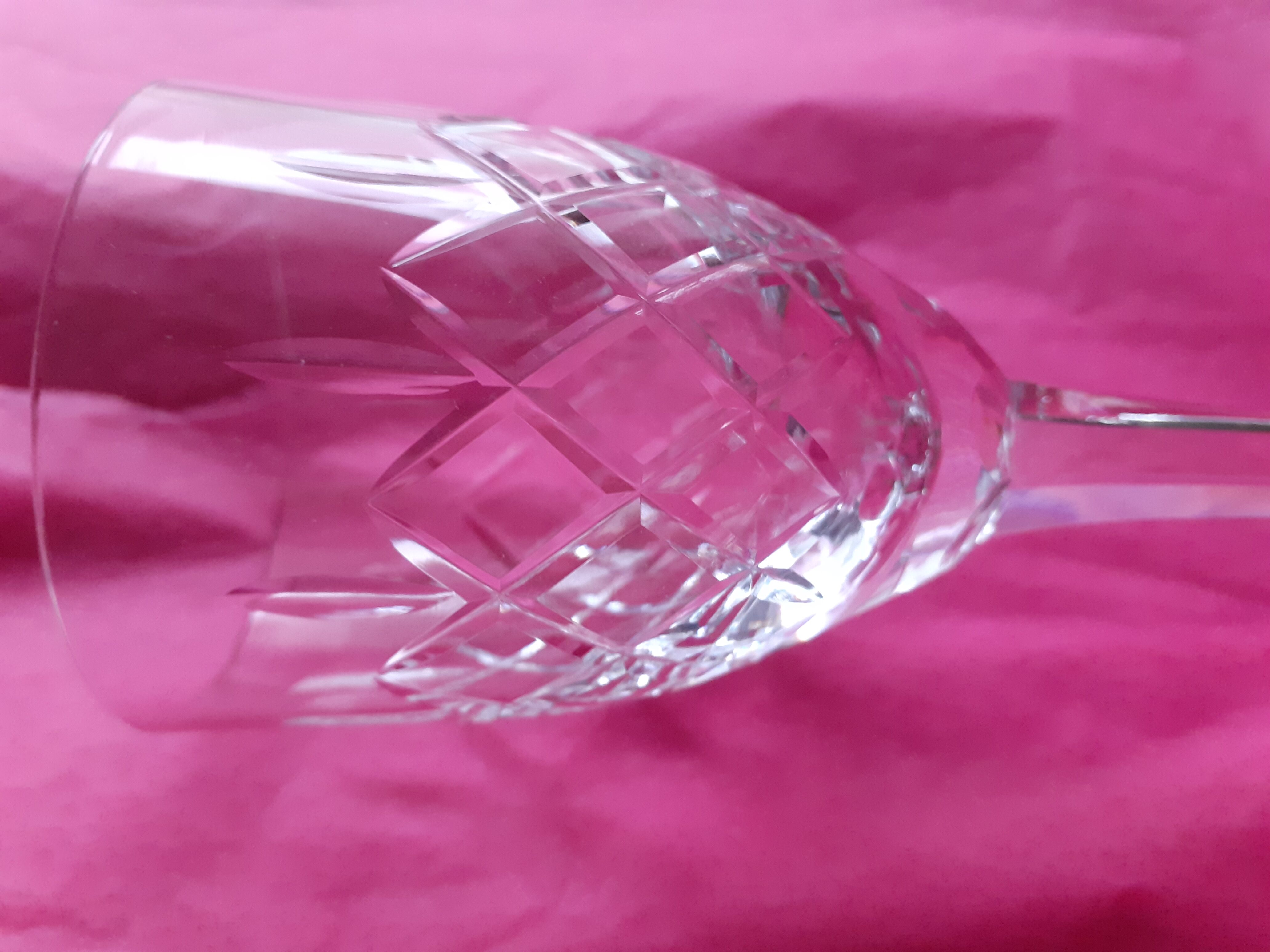 10 crystal wine glasses of Lorraine cut crystal