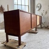 Enfilade teck XL années 60 constructiviste