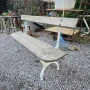 Old garden bench in cast iron and oak