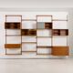 Kai Kristiansen four bay teak wall unit with a dresser, FM Mobler, Denmark