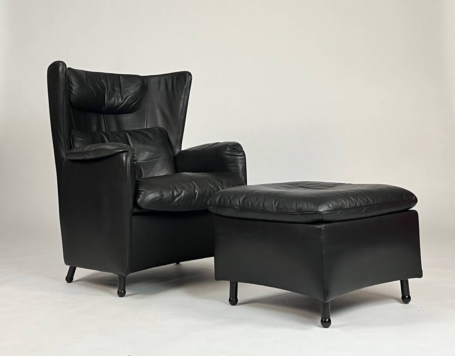Vintage De Sede DS 23 armchair wing chair & ottoman leather chair