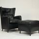 Vintage De Sede DS 23 armchair wing chair & ottoman leather chair
