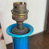 Pair of crackled ceramic lamps