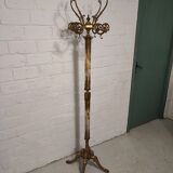 Coat rack on foot in onyx and bronze marble