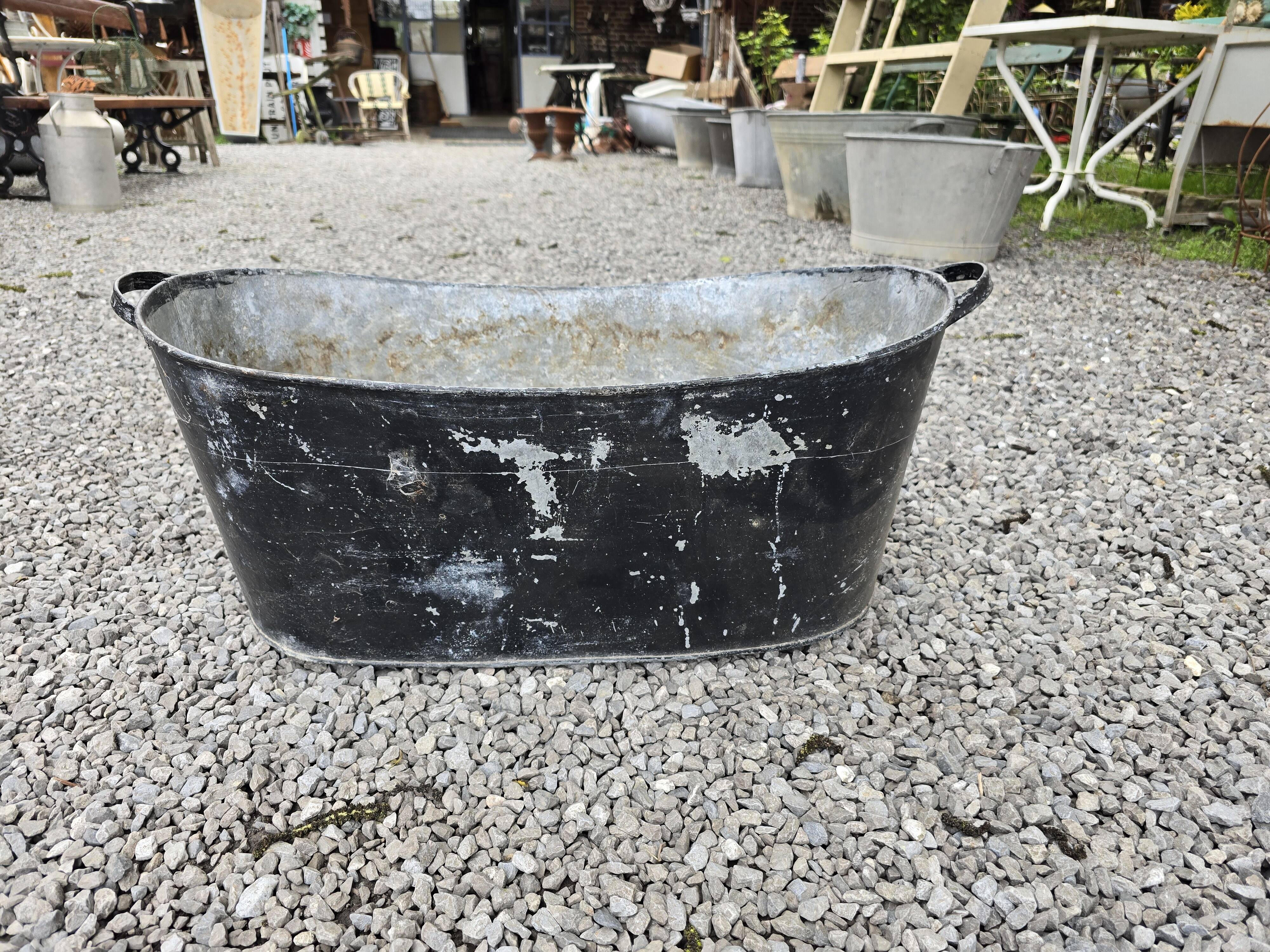 Old zinc bathtub