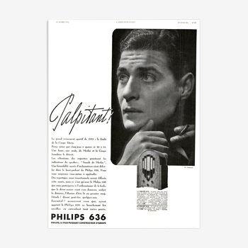 Vintage poster 30s Radio TSF Philips