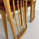 Set of 4 chairs in solid beech and vintage orange fabric, 70s design