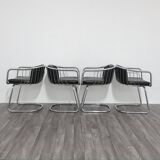 Steel Armchairs attributed to Gastone Rinaldi, 1970s, Set of 4