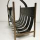 Vintage leather magazine rack, 50s