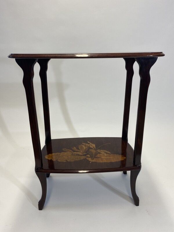 French Art Nouveau two-tier service table by Emile Gallé