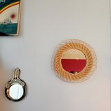 Braided wicker mirror