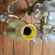 2 vintage bronze wall lights with pendants