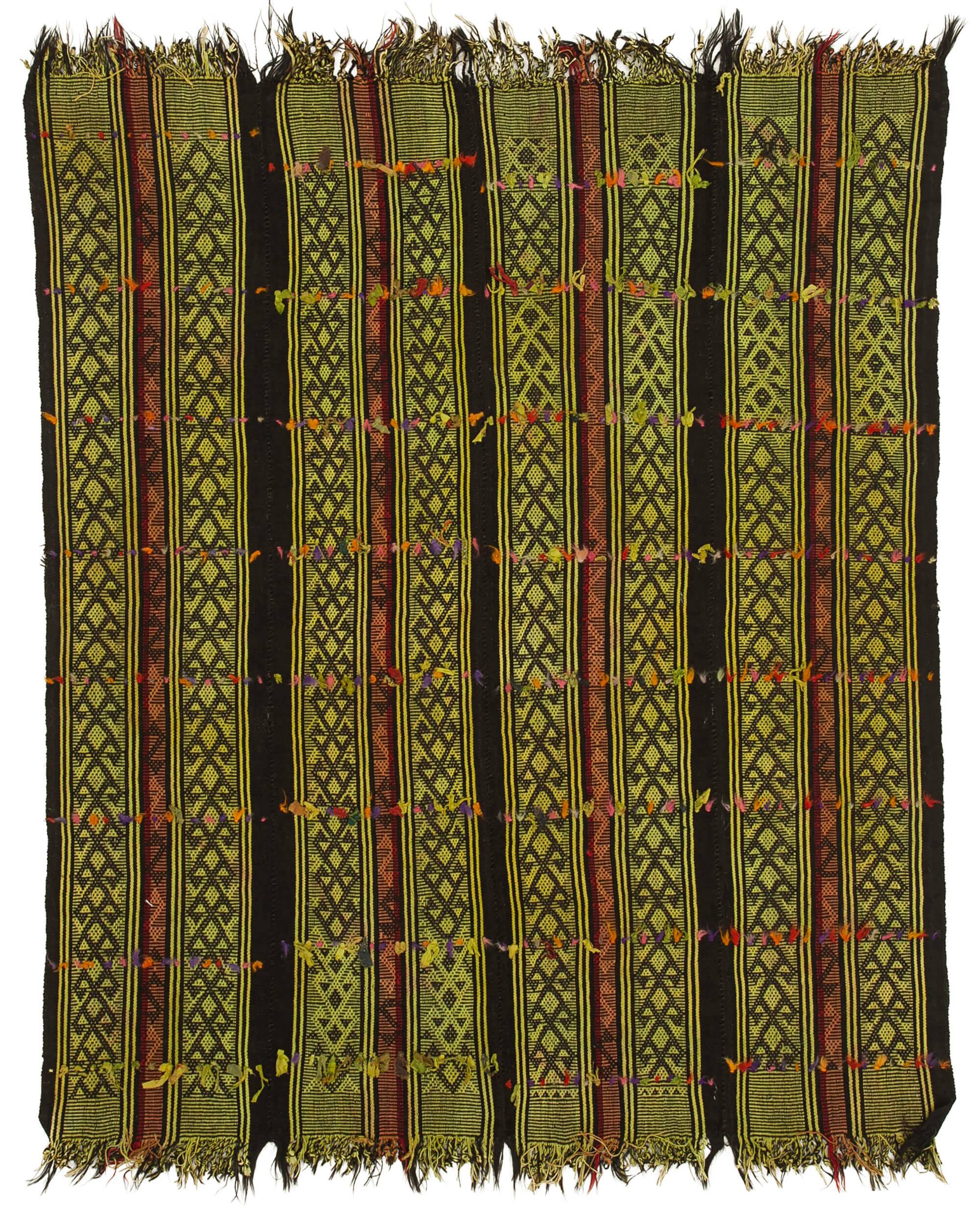 Turkish Handmade Vintage Anatolian Kilim 190 cm x 220 cm