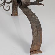 Spanish Wrought Iron Fireplace Screen Candelabra, Arts and Crafts, 1880s