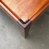 Mid-century teak and walnut side table, 1960s.