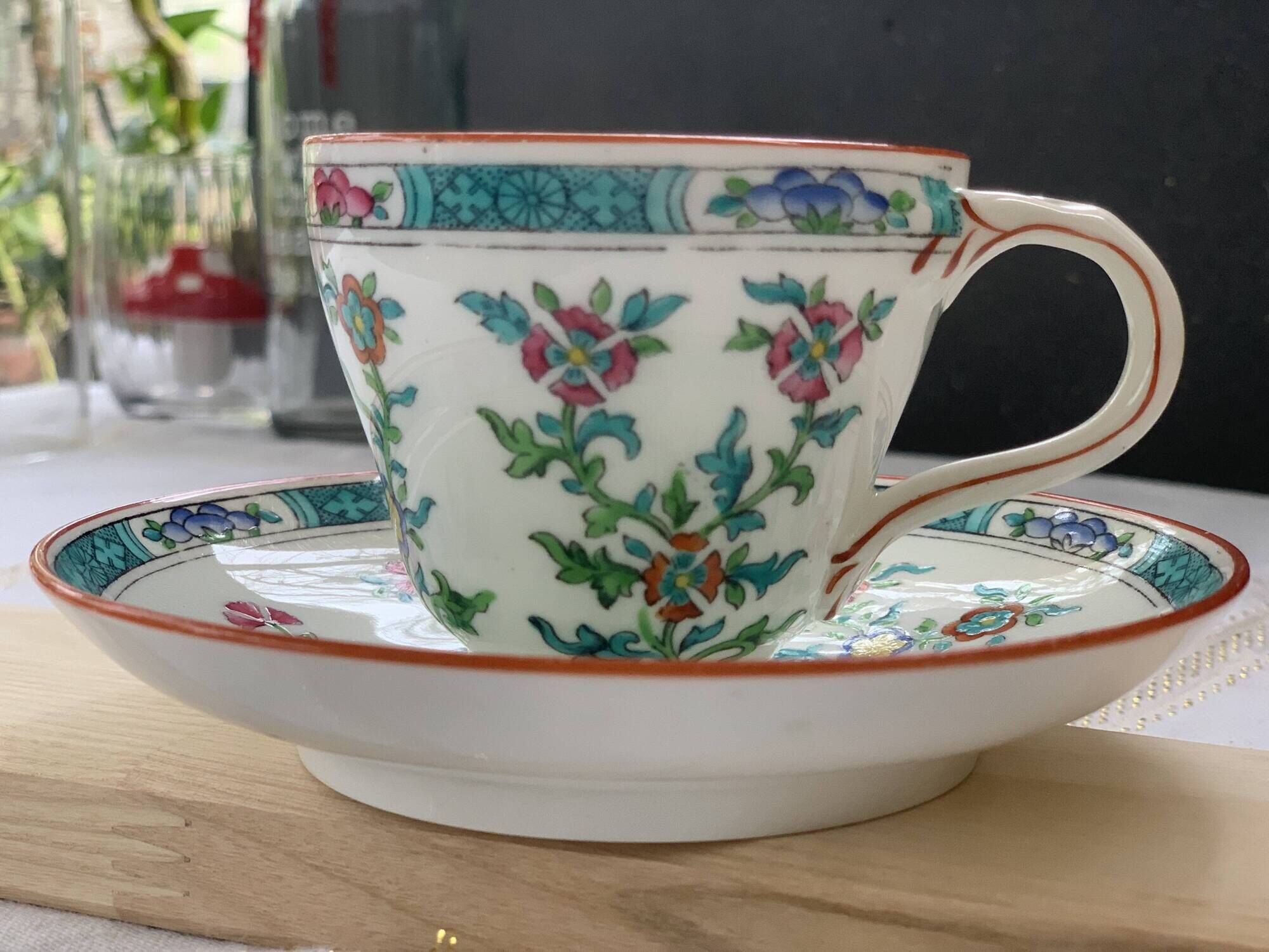 Minton English porcelain cup and under cup