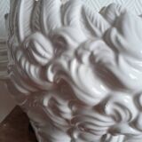 Pair of ceramic swan pot covers 1970
