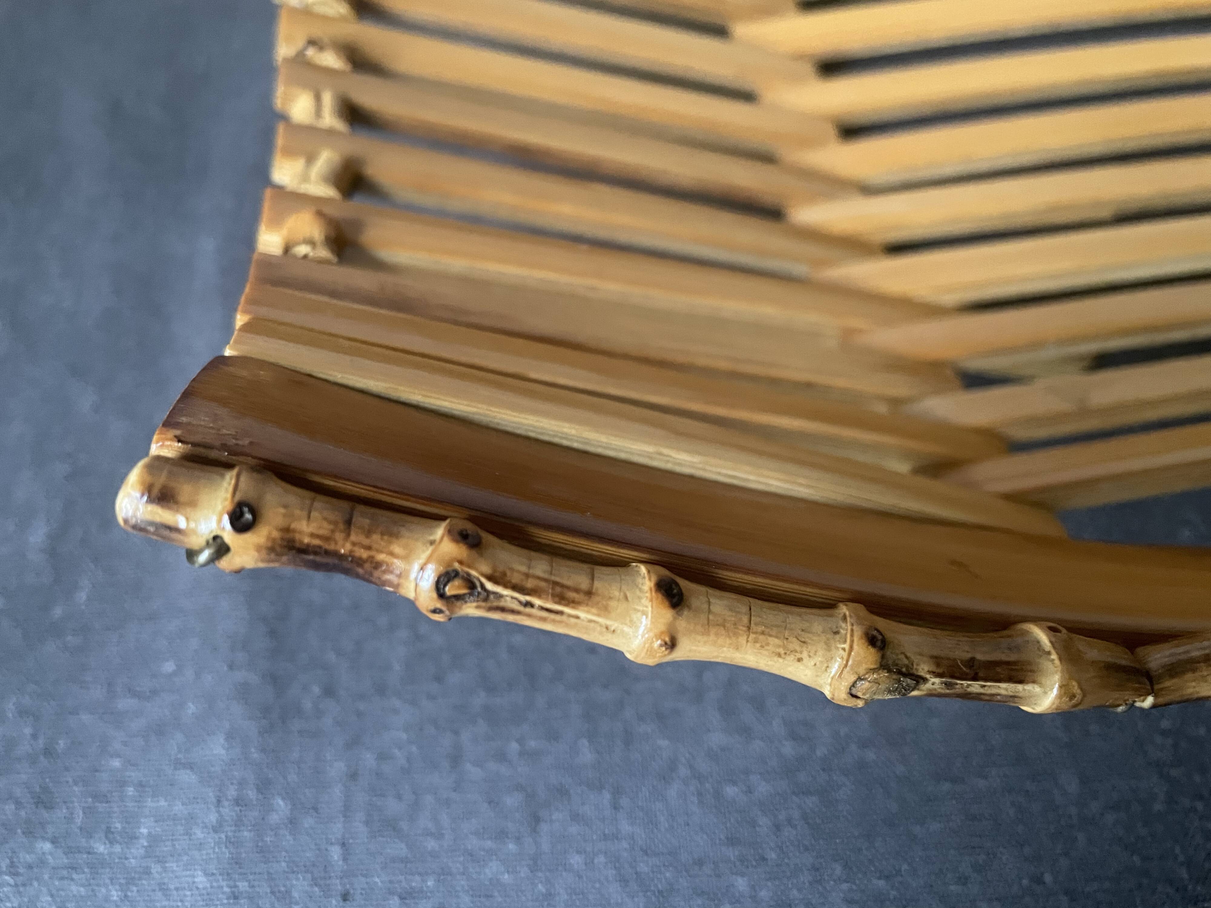 70s bamboo fruit basket