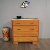 Old dresser crude pine on green year 1970