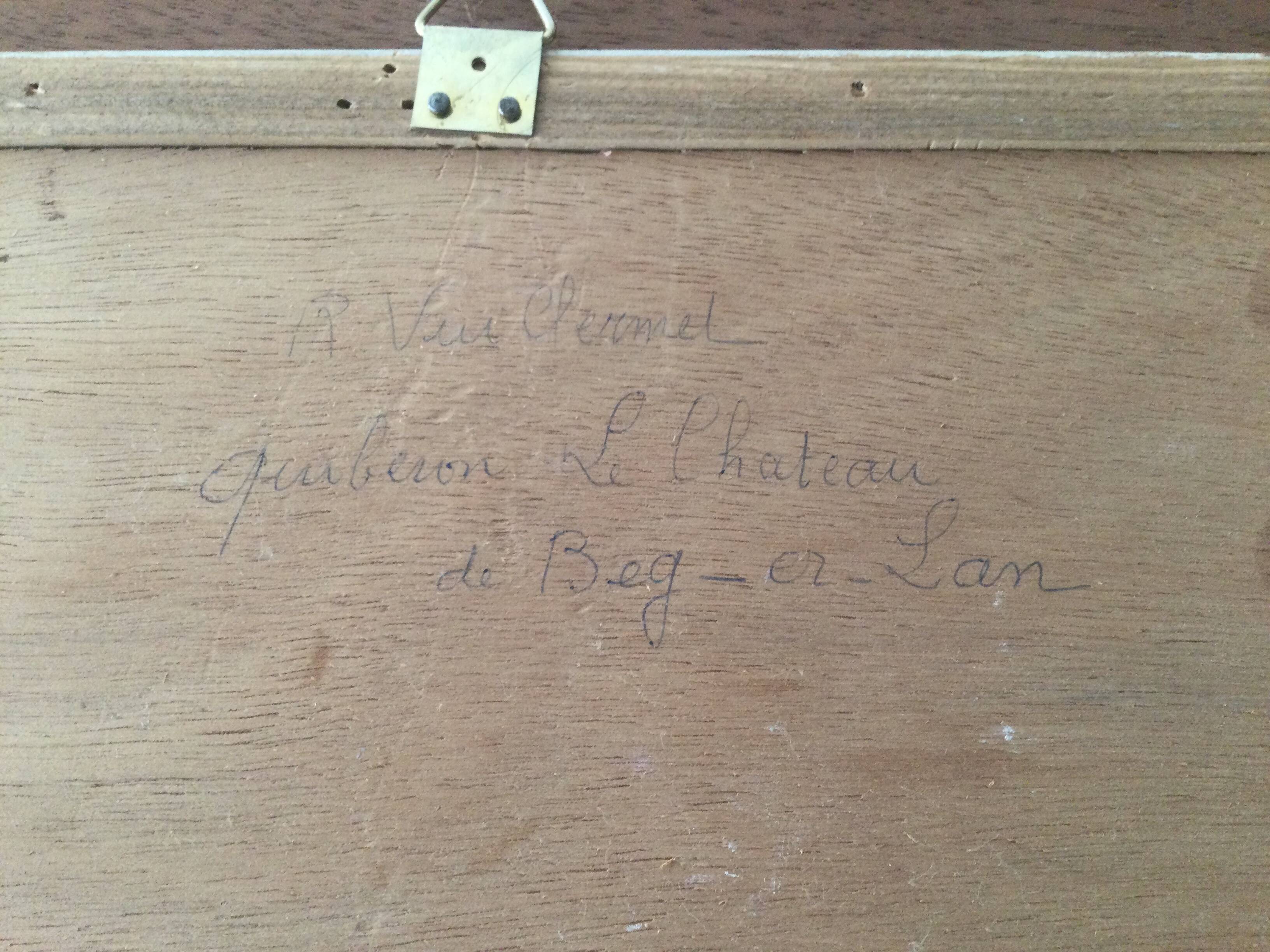 Marine on wood signed reine vuillermet