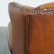 Set of 2 English style sheepskin leather wingback armchairs
