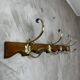 Wood and brass coat hook
