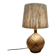 Vintage stoneware lamp by Alain Blanchard, 1970s, fern, rope shade