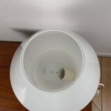 Lampe champignon en verre blanc, 1980