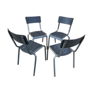 4 chaises industrielles d'école