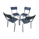 4 industrial school chairs tubular steel and mullca type wood