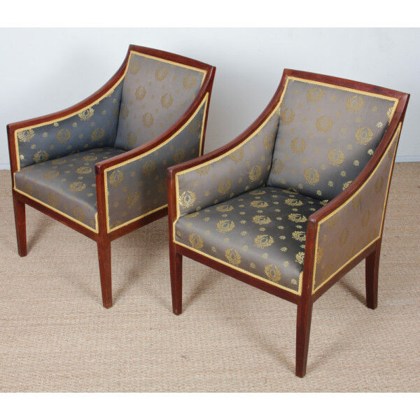 Pair of armchairs in the style of Jean-Michel Frank from the 1930s-1940s.