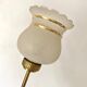 Set of 4 double wall lights in brass and frosted glass