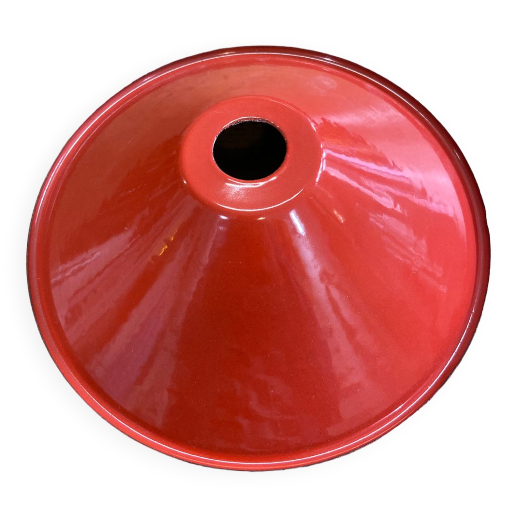 Suspension en tôle émaillée rouge